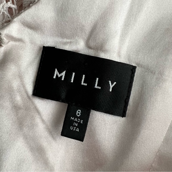 Milly Satin Lined Pink Crochet Event Party Evening Dress Size 6 - Picture 13 of 13